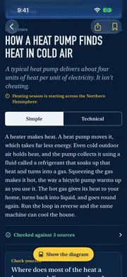 Reading an explainer, with its sources